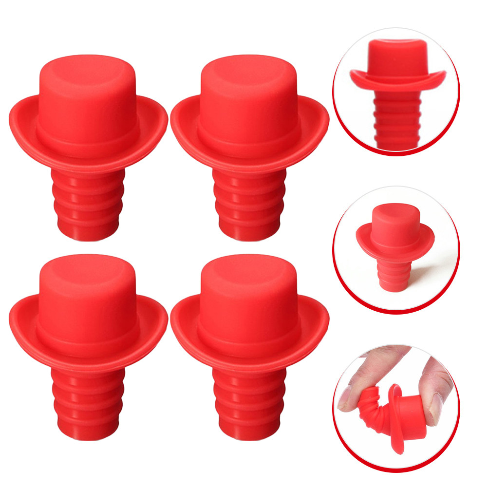 4Pcs Silicone Wine Bottle Stop - đánh giá và giá Wine Beer Hat